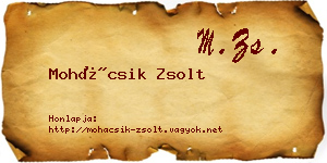 Mohácsik Zsolt névjegykártya